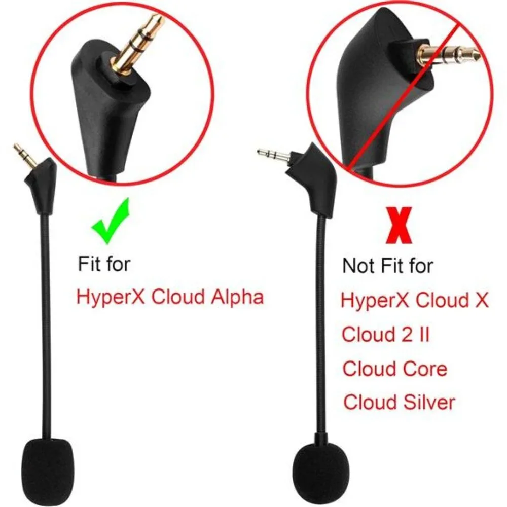 Game Mic Replacement for Kingston HyperX Cloud Alpha Gaming Headset, 3.5mm